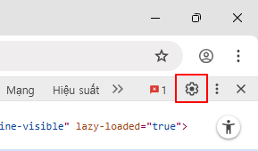 Nút cài đặt công cụ dành cho nhà phát triển